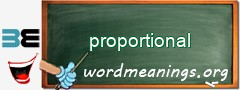 WordMeaning blackboard for proportional